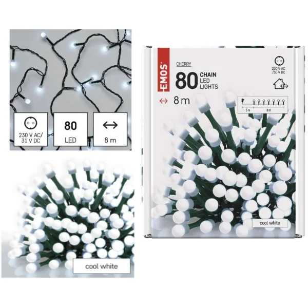 Emos novogodišnje svetlosne LED lampice 8m hladno bele MTG-D5AC02 Emos novogodišnje svetlosne LED lampice 8m hladno bele MTG-D5AC02